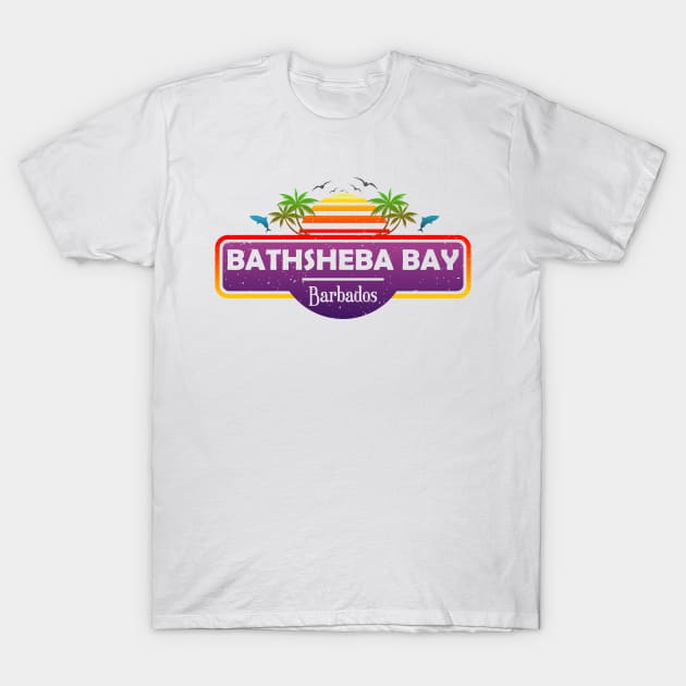 Bathsheba Bay Beach Barbados, Palm Trees Sunset Summer T-Shirt by Jahmar Anderson